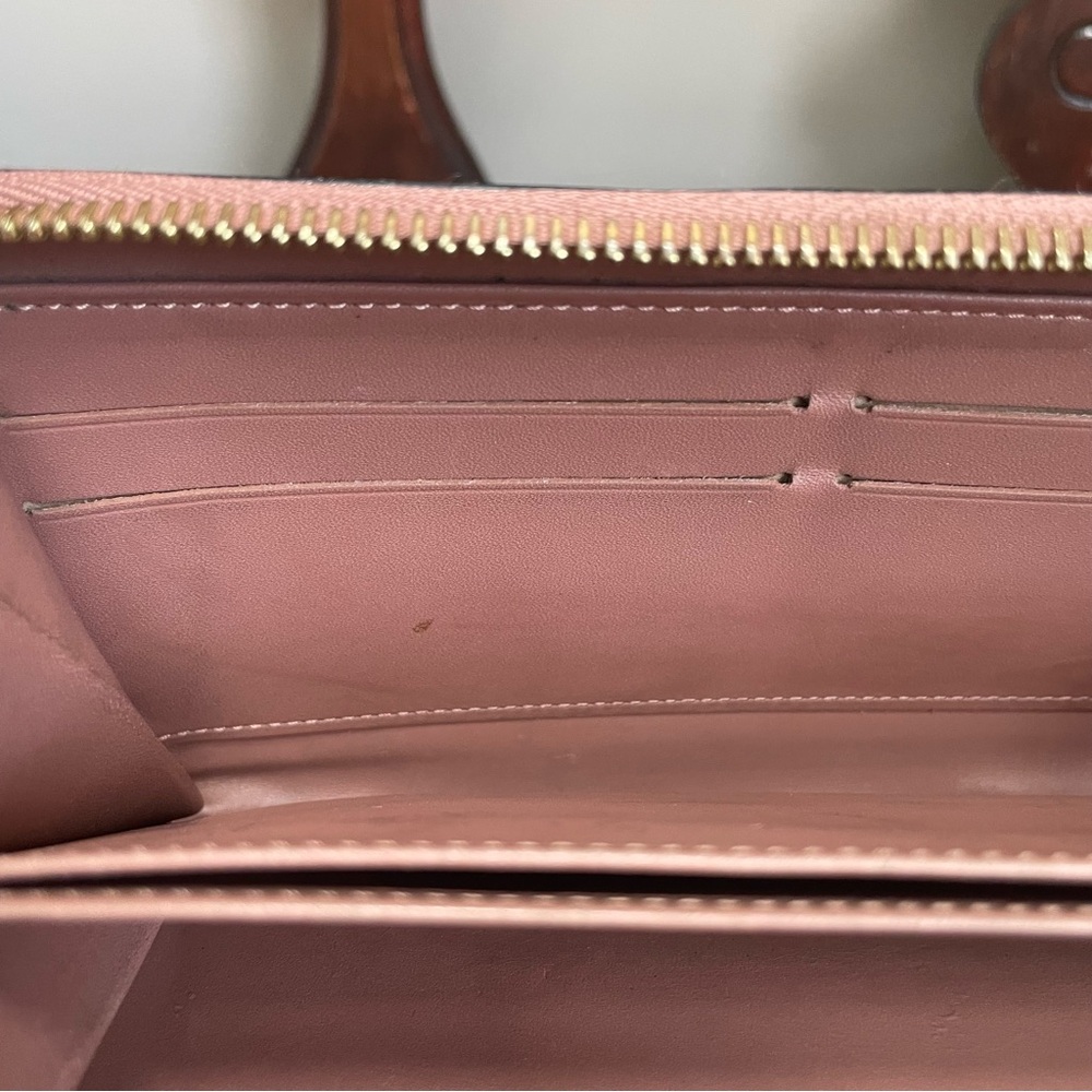 Louis Vuitton Caramel Light Brown Vernis Zip Around Long Wallet Zippy Authentic - Picture 10 of 15